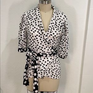 Zara Puffy sleeve polka dot top